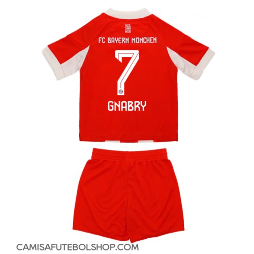 Camisa de time de futebol Bayern Munich Serge Gnabry #7 Replicas 1º Equipamento Infantil 2025-26 Manga Curta (+ Calças curtas)